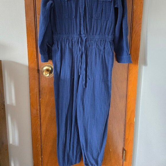Madewell Blue Cotton Jumpsuit - Picture 2 of 9